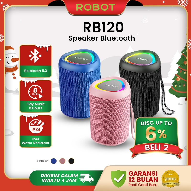 Jual ROBOT Speaker Bluetooth 5.3 RGB Waterproof IPX4 1200mAh Pemakaian ...