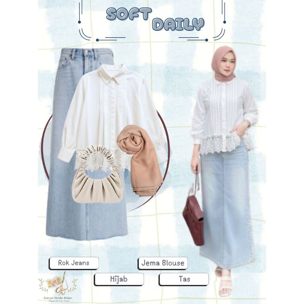 Jual OOTD Hijab Rok Jeans Terlengkap & Harga Terbaru Mei 2026 | Shopee ...