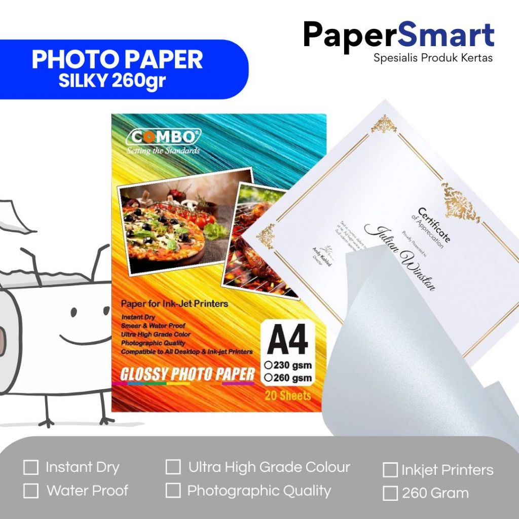 Jual Kertas Foto Tekstur Kulit Jeruk A4 260Grm / Silky Photo Paper A4 ...