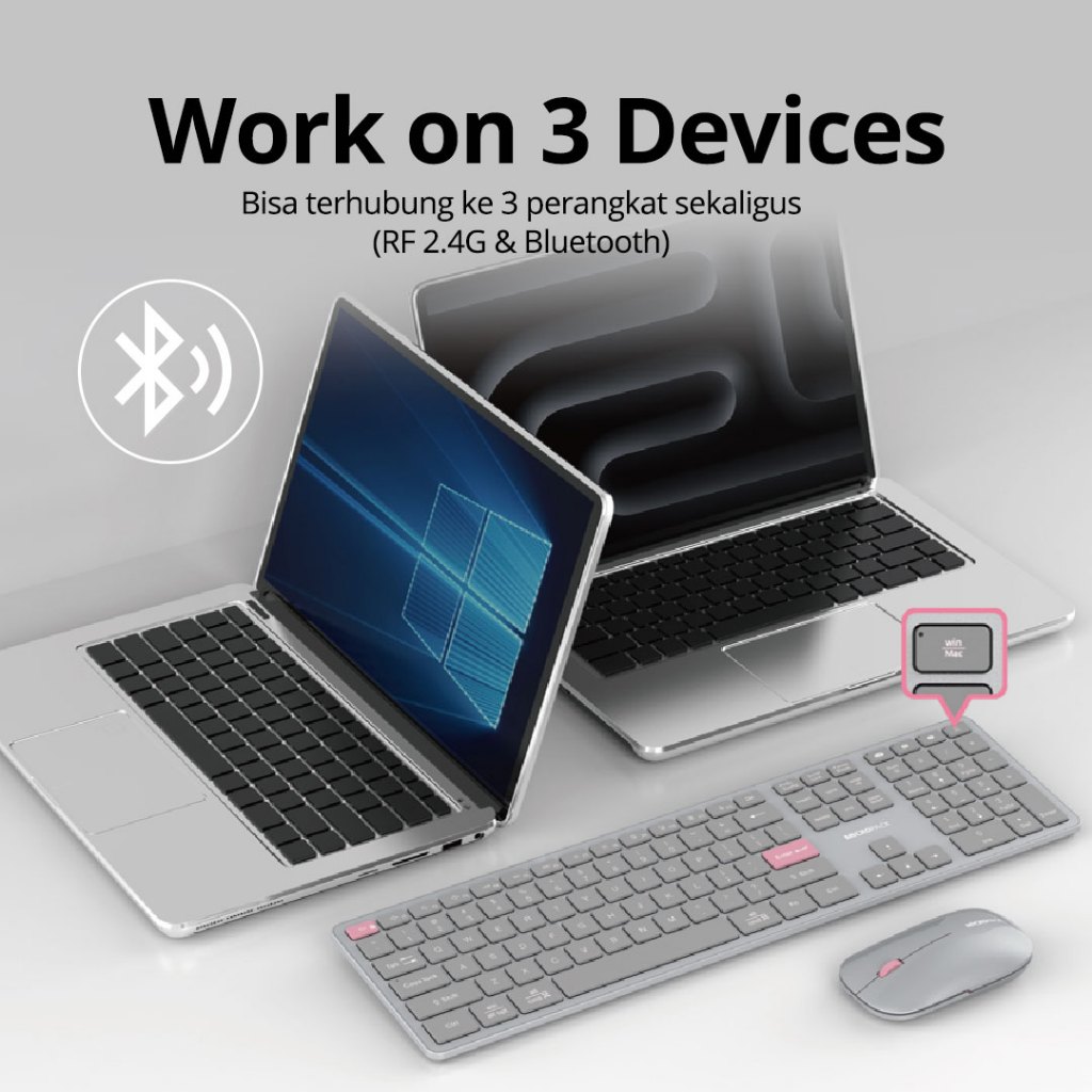 Jual Micropack Keyboard Wireless & Bluetooth - Rechargeable - Silent ...