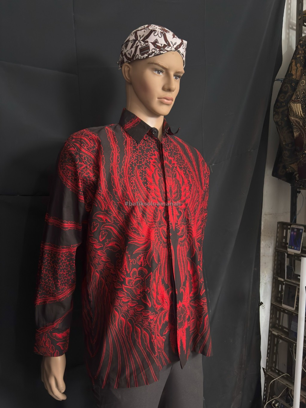 Jual PEKSI MAROON RADEN KEMEJA BATIK PRIA SOLO LENGAN PANJANG PENDEK ...