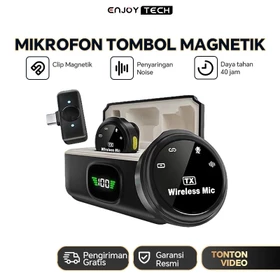 Mic Wireless Clip On Dual Microphone Hp Lavalier Plug Play Lapel Mic Dan Charging Case