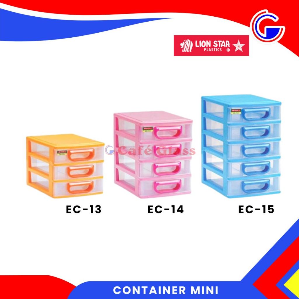 Container Mini Lion Star I Laci Penyimpanan Susun Plastik I Estima Mini Container