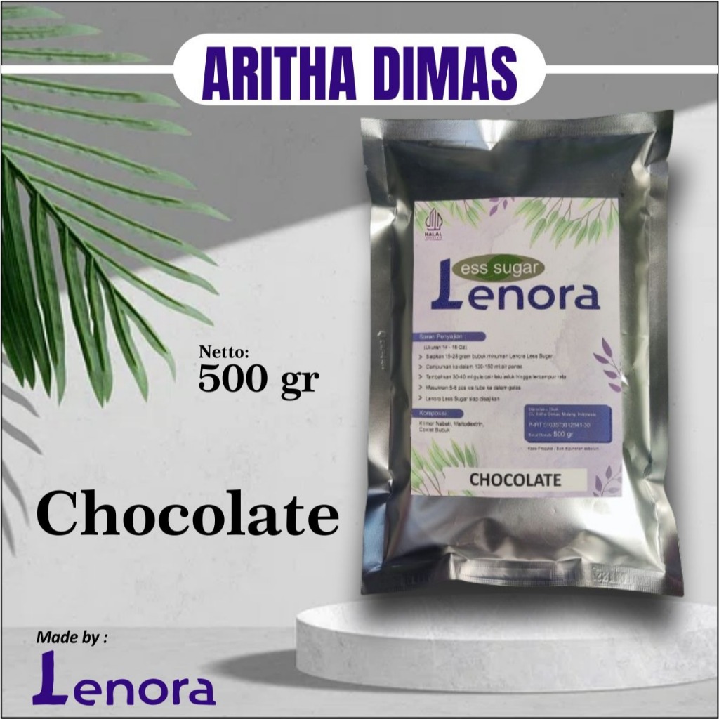 Jual Lenora Powder Plain Chocolate Bubuk Minuman Less Sugar 500gr ...