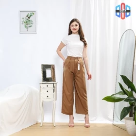 Celana Kulot Highwaist Wanita Celana Kulot Scuba Premium