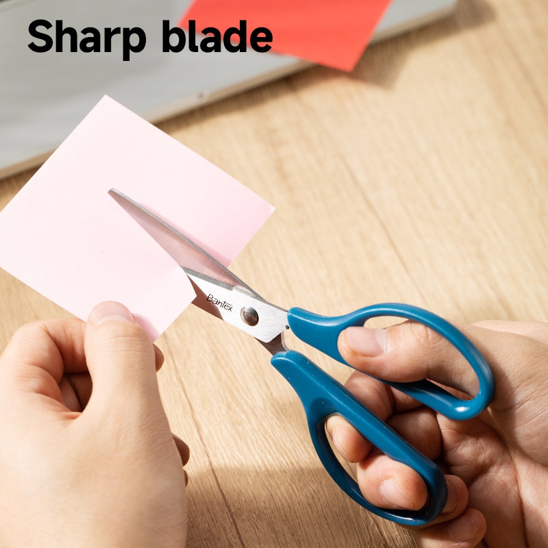 Bantex Gunting Kertas / Office Scissor Pegangan Simetris Pisau Tajam Anti Karat Ukuran 160 mm (2)