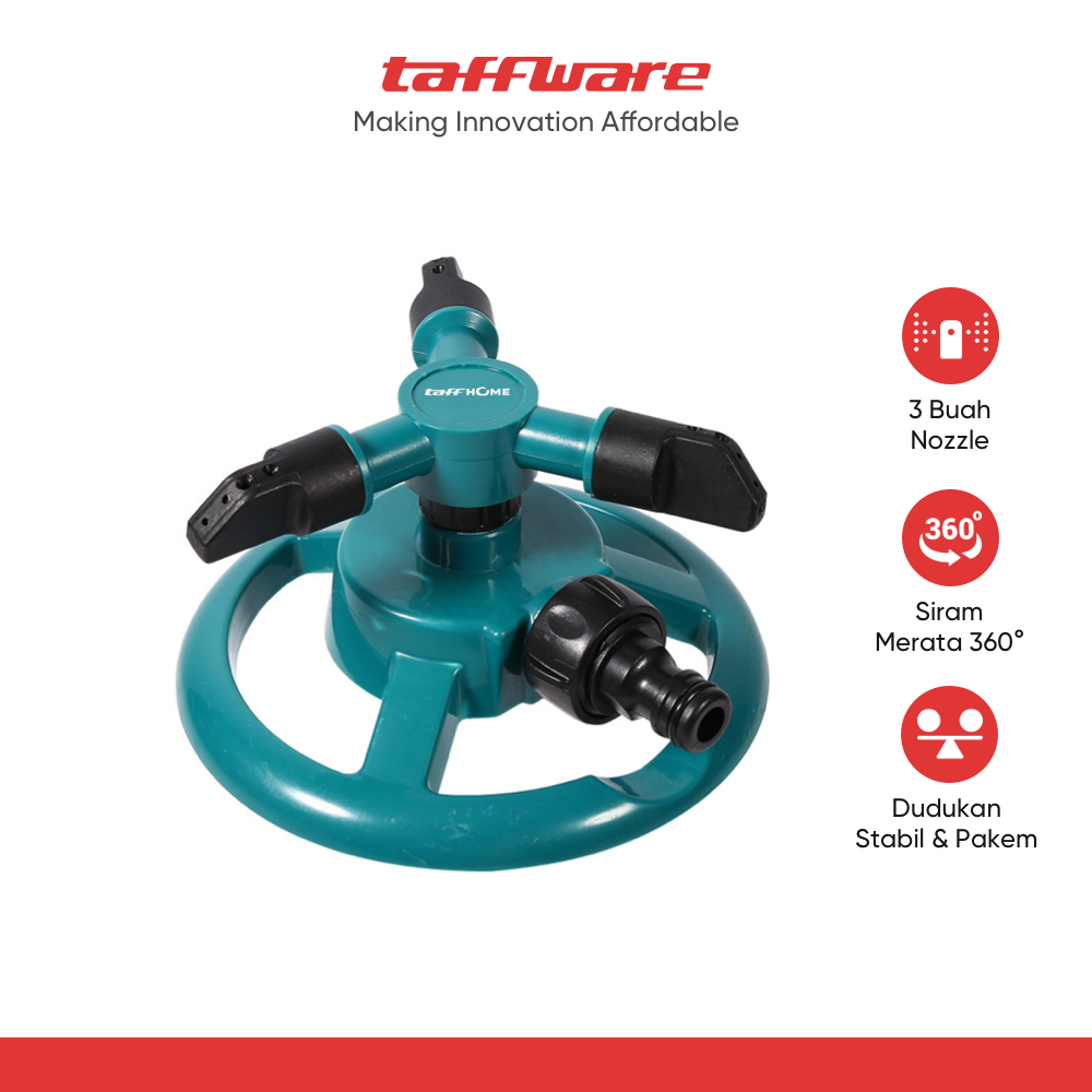 TaffHOME Penyiram Tanaman Otomatis Putar 360 Derajat 3 Sprinkler Spray - YY1079