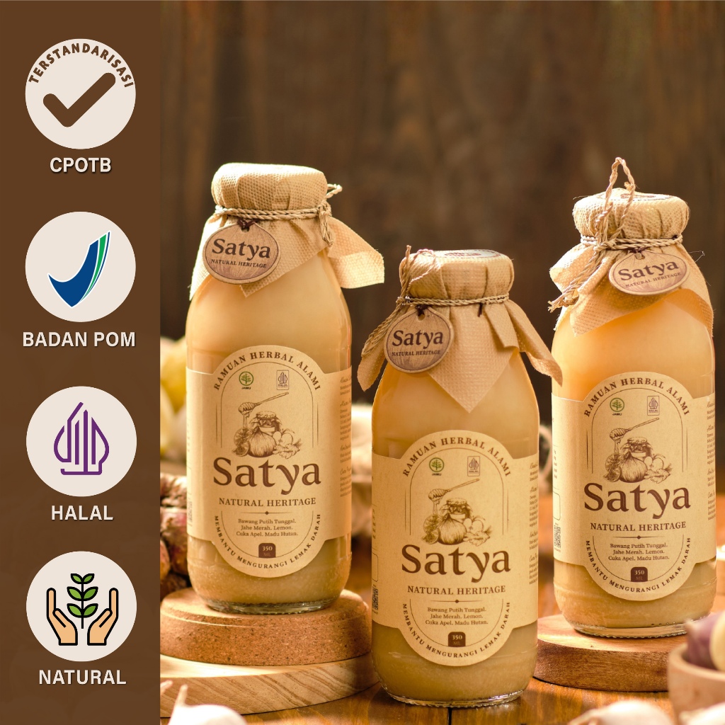Jual SATYA Natural Juice (PAKET 3 Botol) Jus Bawang Putih Tunggal BPOM ...