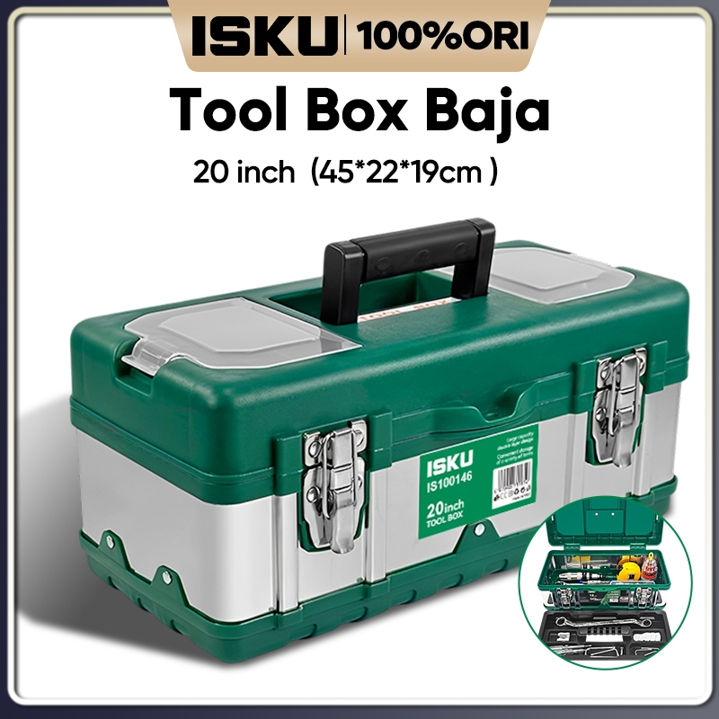 Jual ISKU Tool Box Besi 15 18 20 Inch Kotak Perkakas Heavy Duty ...