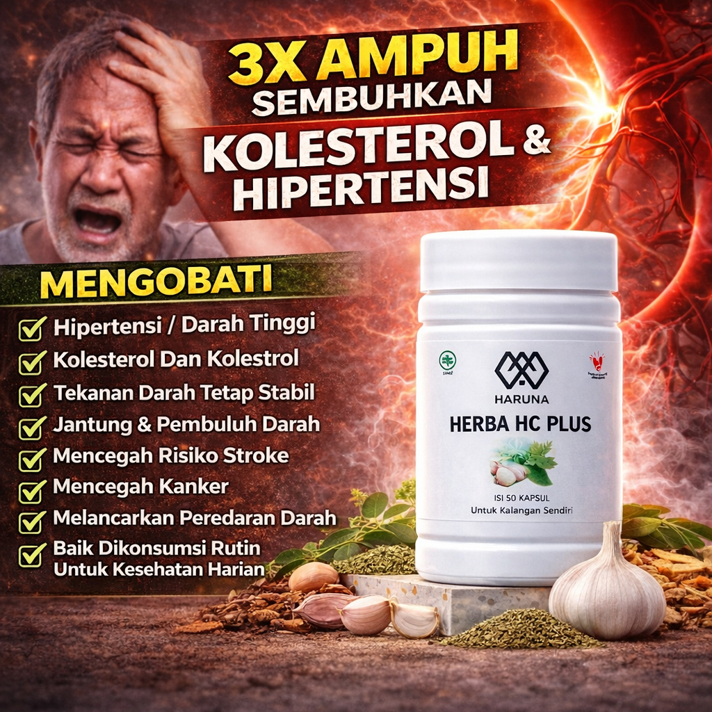 Herba HC Plus obat Hipertensi Menegndalikan Kolesterol kolestrol Darah Tinggi Mencegah Kanker Stroke