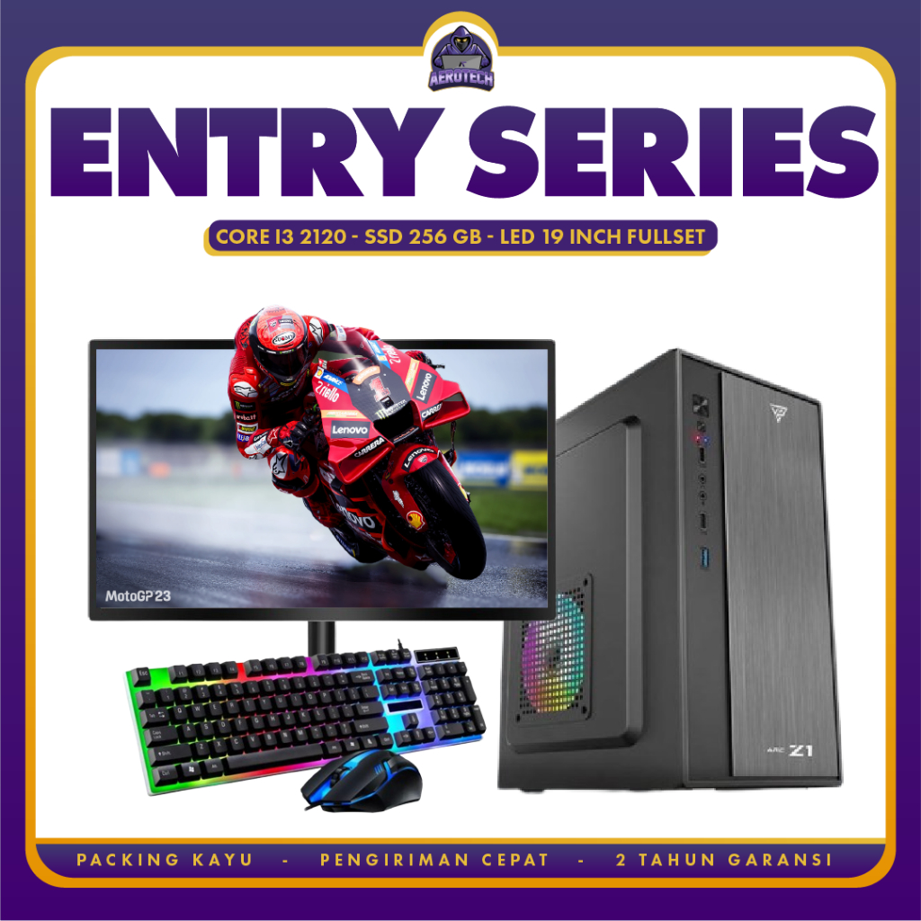 PC RAKITAN OFFICE DESAIN DAN ONLINESHOP CORE I3 2120 | RAM 8 GB | SSD 256 GB | LED 19 INCH SIAP PAKAI