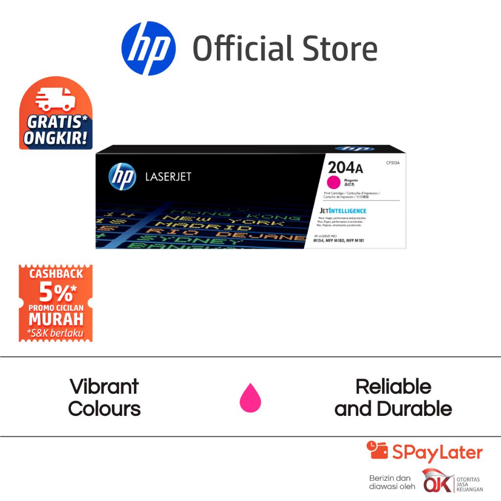 Tinta HP 204A Magenta Original LaserJet Toner Cartridge / Warna / Hitam / Cartridge Asli / Promo Murah Gratis Ongkir / Cyan / Yellow / HP Color LaserJ