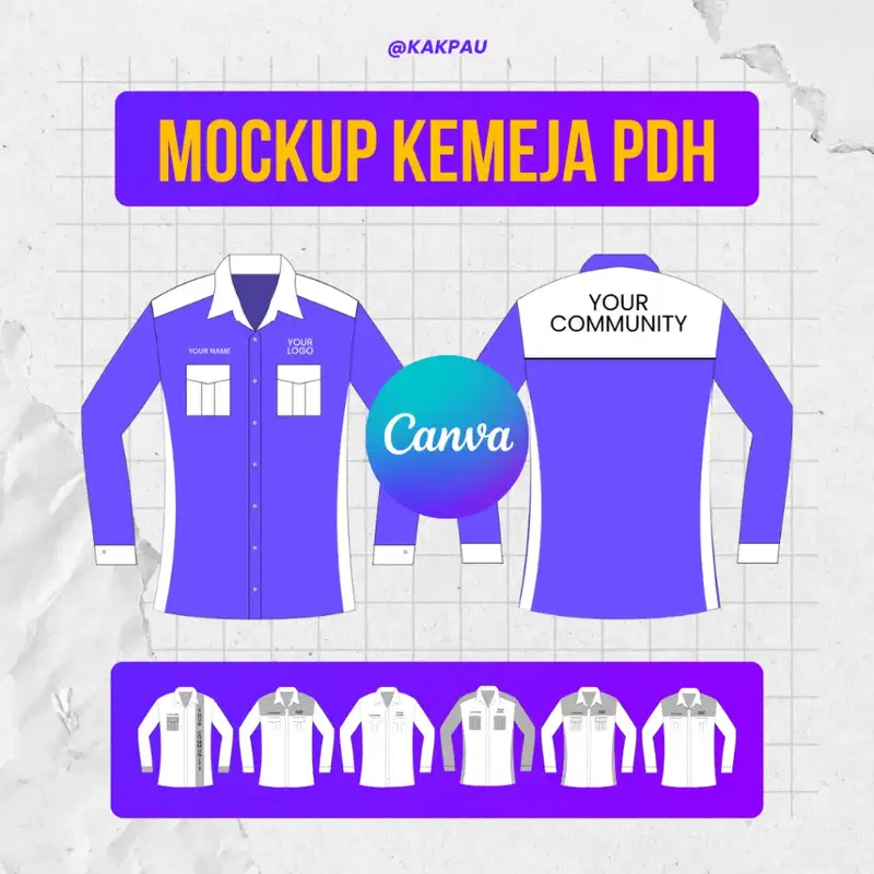 Jual TEMPLATE MOCKUP BAJU PDH CANVA DESIGN - 2D | Shopee Indonesia