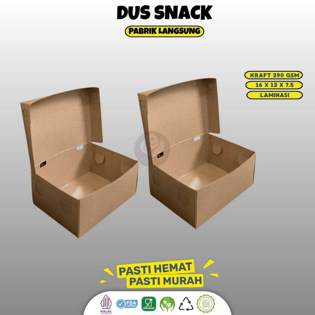 Jual Dus Snack 12x16 Snack Box 16x12 Laminasi 290 Gsm (B2K2-Laminasi ...