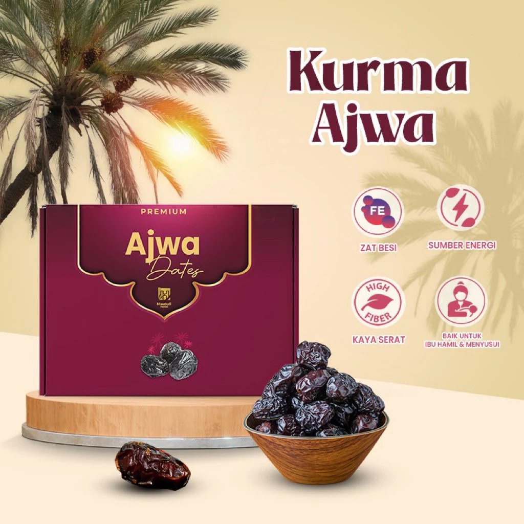 Kurma Ajwa Madinah Premium 1kg Kemasan Hampers Eksklusif