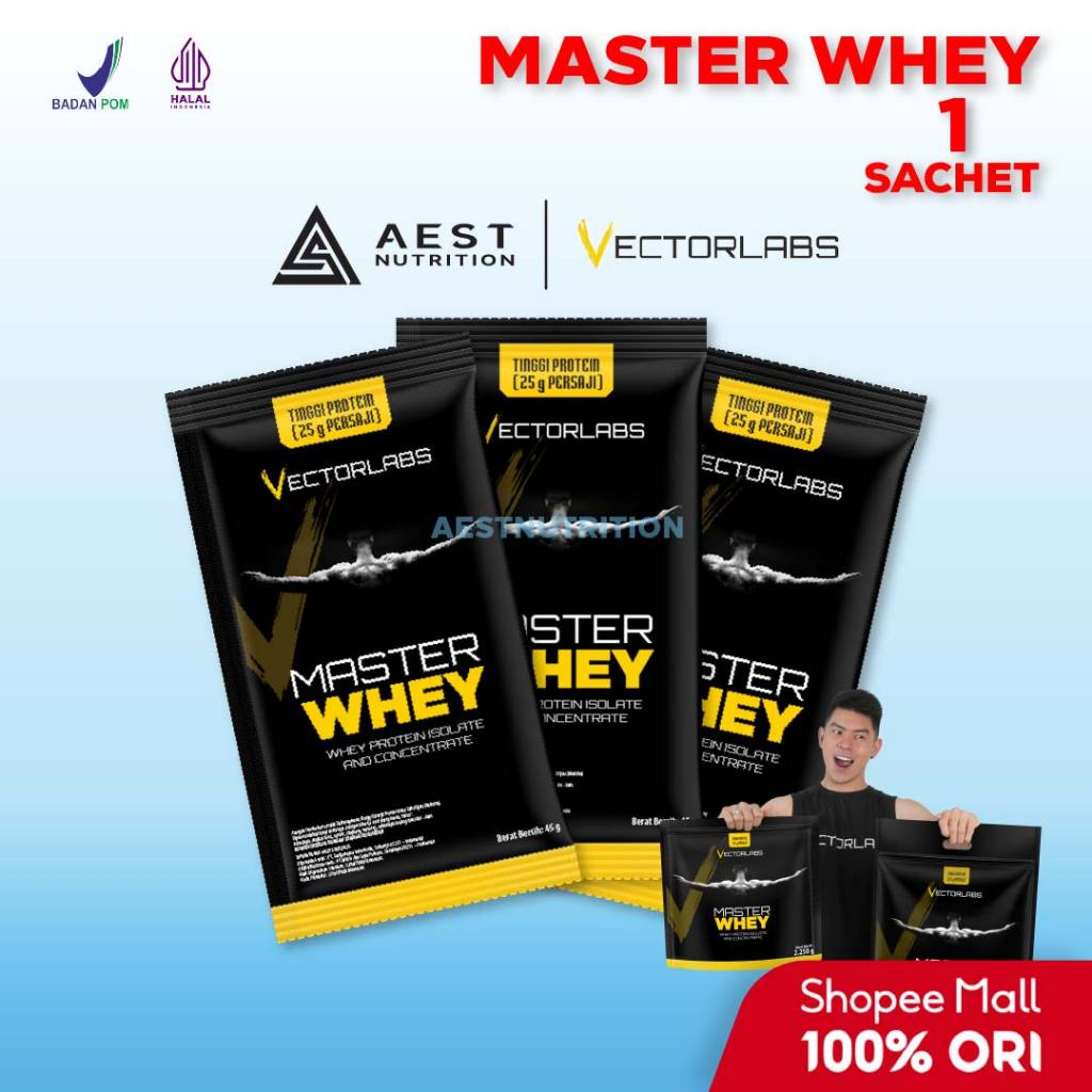 Jual Vectorlabs Master Whey Sachet 1 Serving Susu Protein Shake Isolate ...