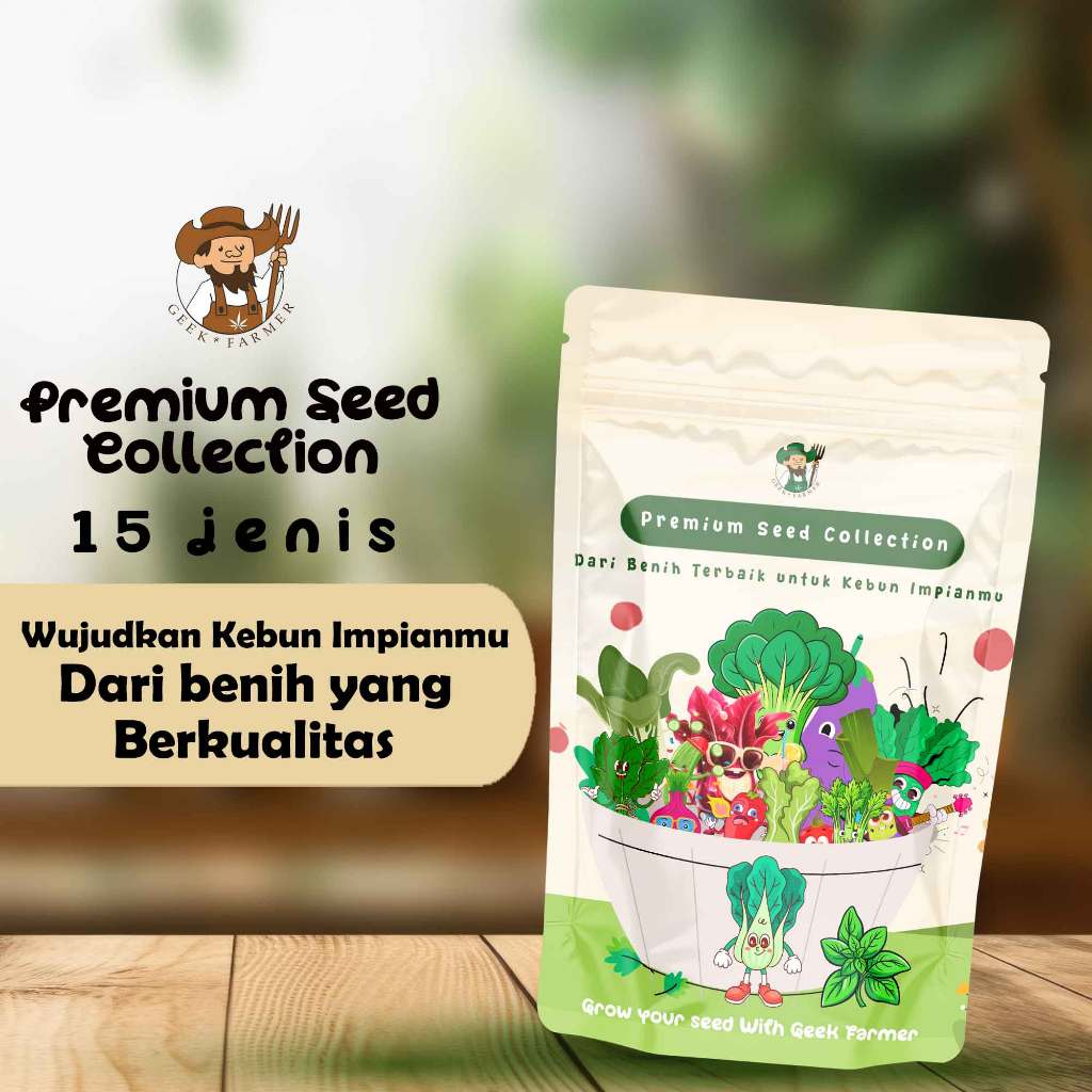 Geek Farmer - Vegies Paket 15 Jenis Benih Sayur Premium | Lengkap, Praktis & Cocok Pemula