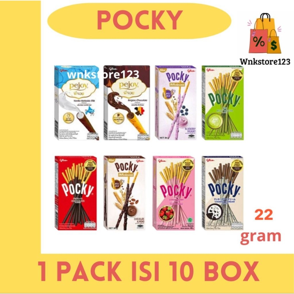 Jual Pocky glico biskuit stik aneka rasa kemasan 22gr 1 pack isi 10 box ...