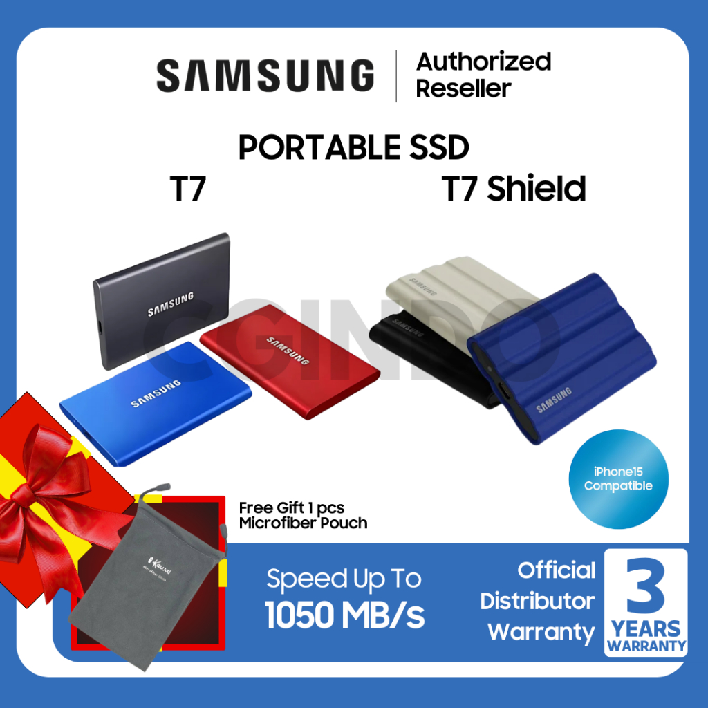 Jual Samsung T7 / T7 Shield SSD Portable SSD 1TB / SSD 2TB / SSD 4TB ...