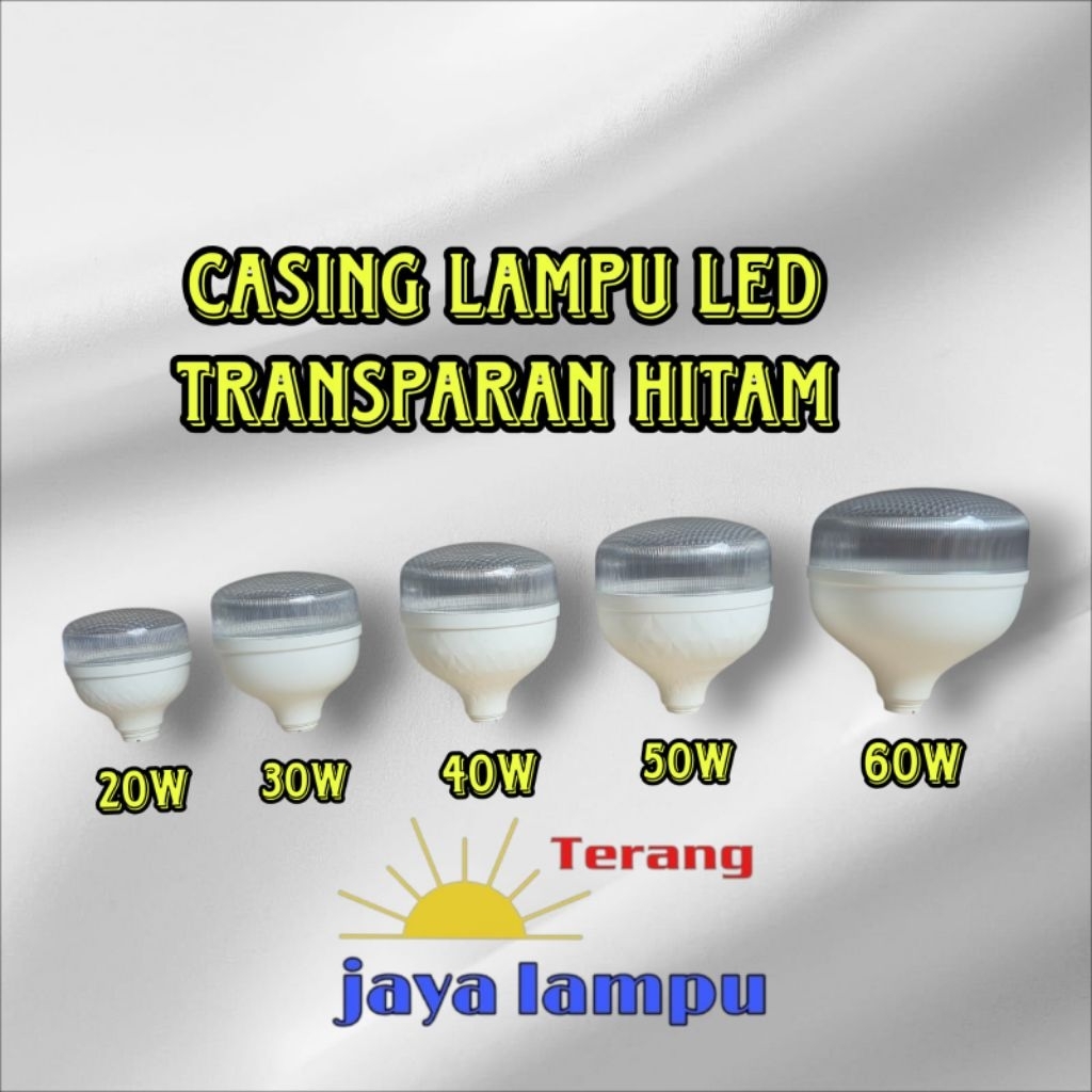 Jual Casing Lampu Led Transparan Hitam 20 30 40 50 60watt | Shopee ...
