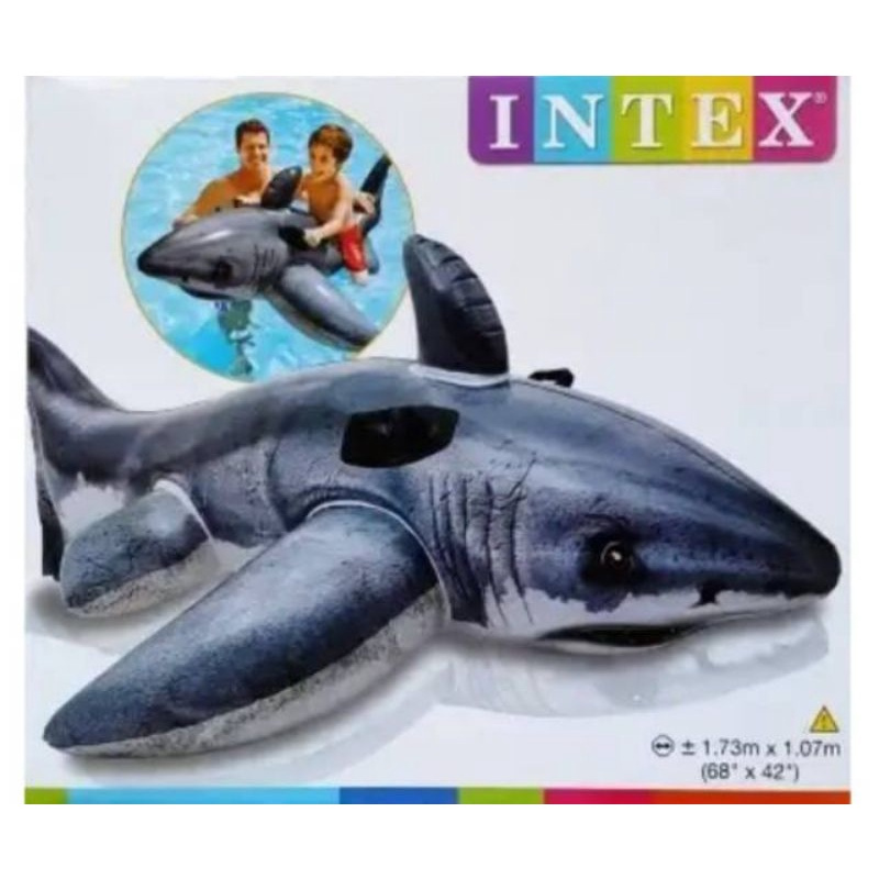 Jual INTEX Great White Shark Ride On173cm INTEX 57525 Ban Renang ...