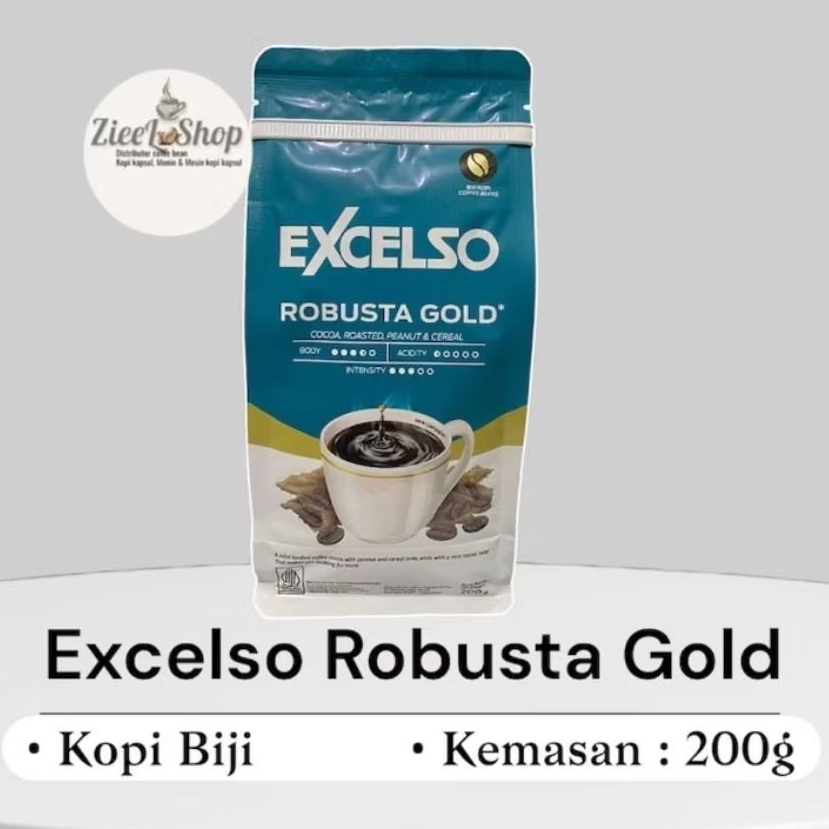 Jual Coffee bean Excelso Robusta Gold 200g- Kopi Biji Excelso Robusta ...