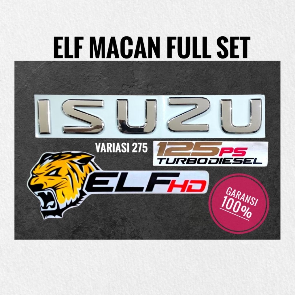 Jual stiker logo emblem elf macan 125 PS / sticker logo Isuzu elf macan ...