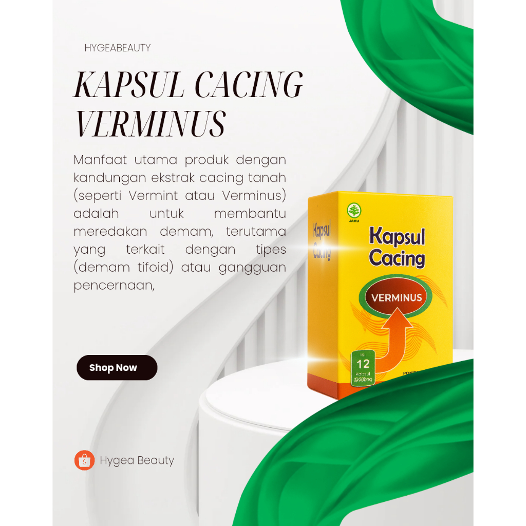 Jual Verminus - Kapsul Ekstrak Cacing | Suplemen untuk Thypus, Demam ...