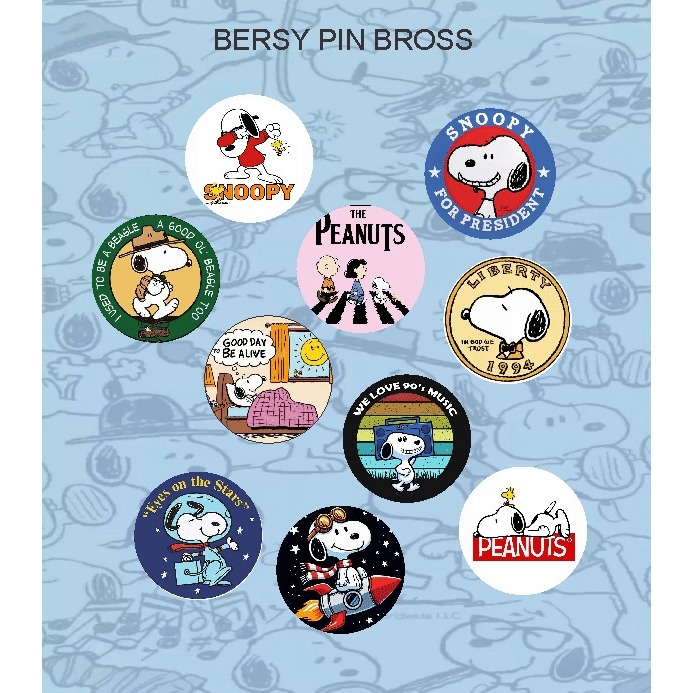 Jual BERSY Pin Button Snoopy Peanuts Imut | Pin Snoopy Cute Aesthetic ...
