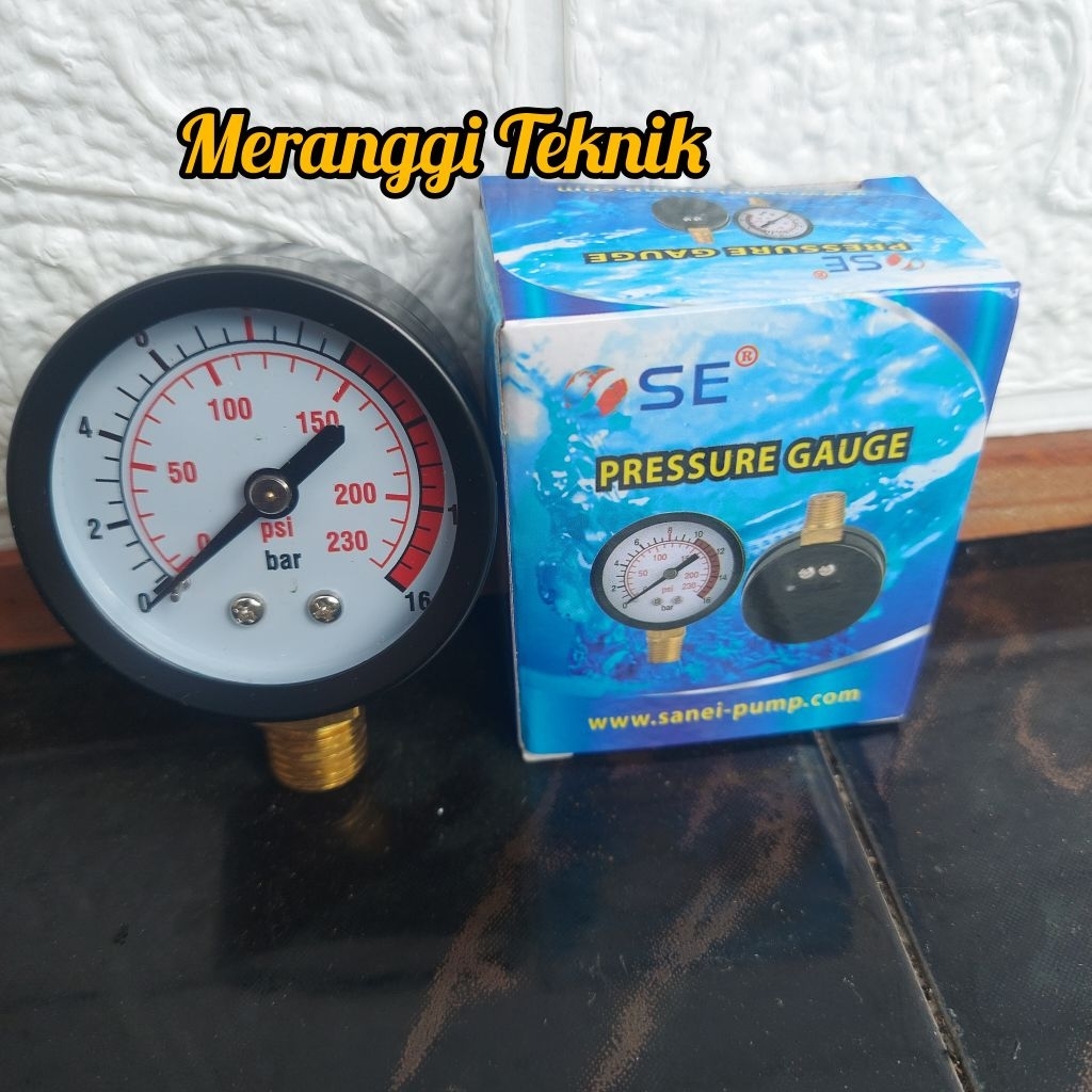 Jual id5485 Manometer 16 bar drat 1/4
