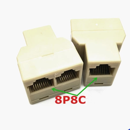 Jual RJ45 Splitter 1x2 Ethernet LAN Divider Network Connector Adapter ...