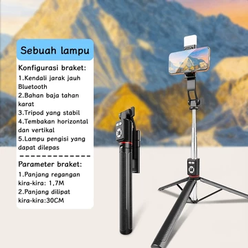 Valore 170CM Tongsis Tripod Bluetooth Selfie Stick Stainless Steel Tongsis Multifungsi Remote