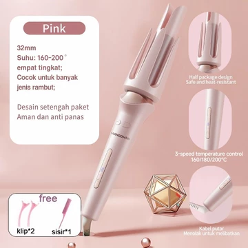 MANGOMAN Hair Curly Styler 28mm Catokan Curly Otomatis Ion Negatif Ceramics Curly Catokan