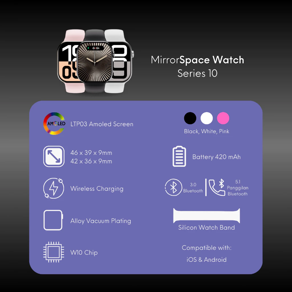 Smart Watch By MirrorSpace! Watch 10 with Dynamic Island