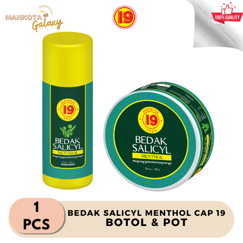 Jual Bedak Salicyl Menthol Cap 19 Original | Botol & Pot | Bedak Gatal ...