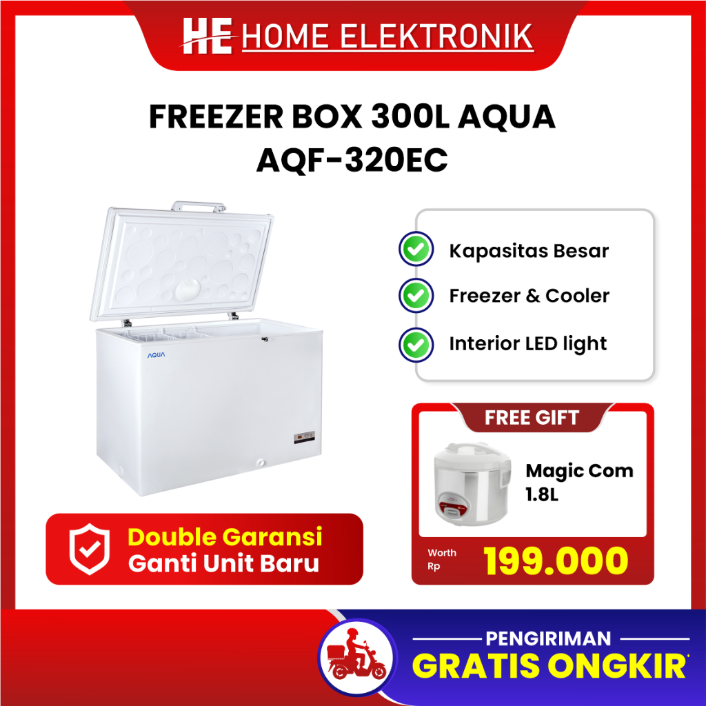 Jual FREEZER BOX AQF 320EC KAPASITAS 300L / Freezer Box 300 Liter ...
