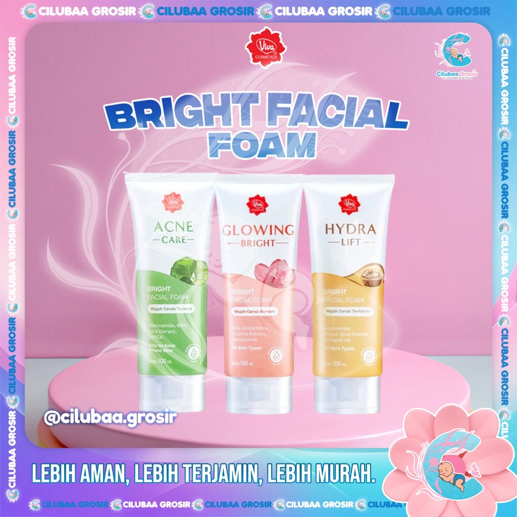 Jual VIVA Bright Facial Foam 100mL || With Niacinamide, AHA, BHA ...