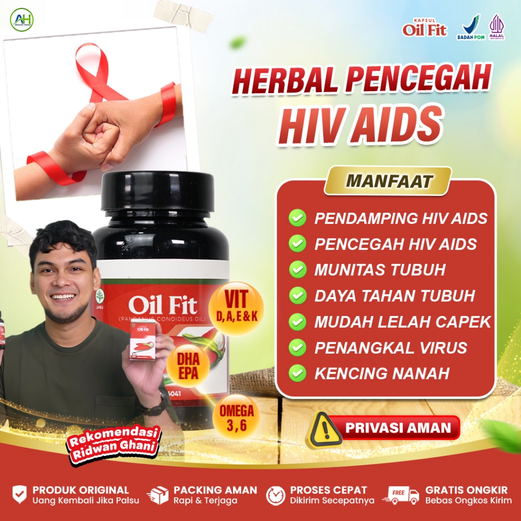 Obat Pencegah HIV AIDS Meningkatkan Imun Tubuh Mudah Sakit Gampang Lelah Capek - OIL FIT Kapsul ASLI