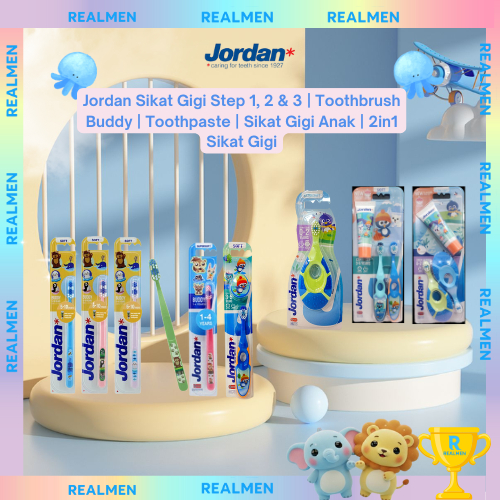Jual Jordan Sikat Gigi Step 1, 2 & 3 | Toothbrush Buddy | Toothpaste ...