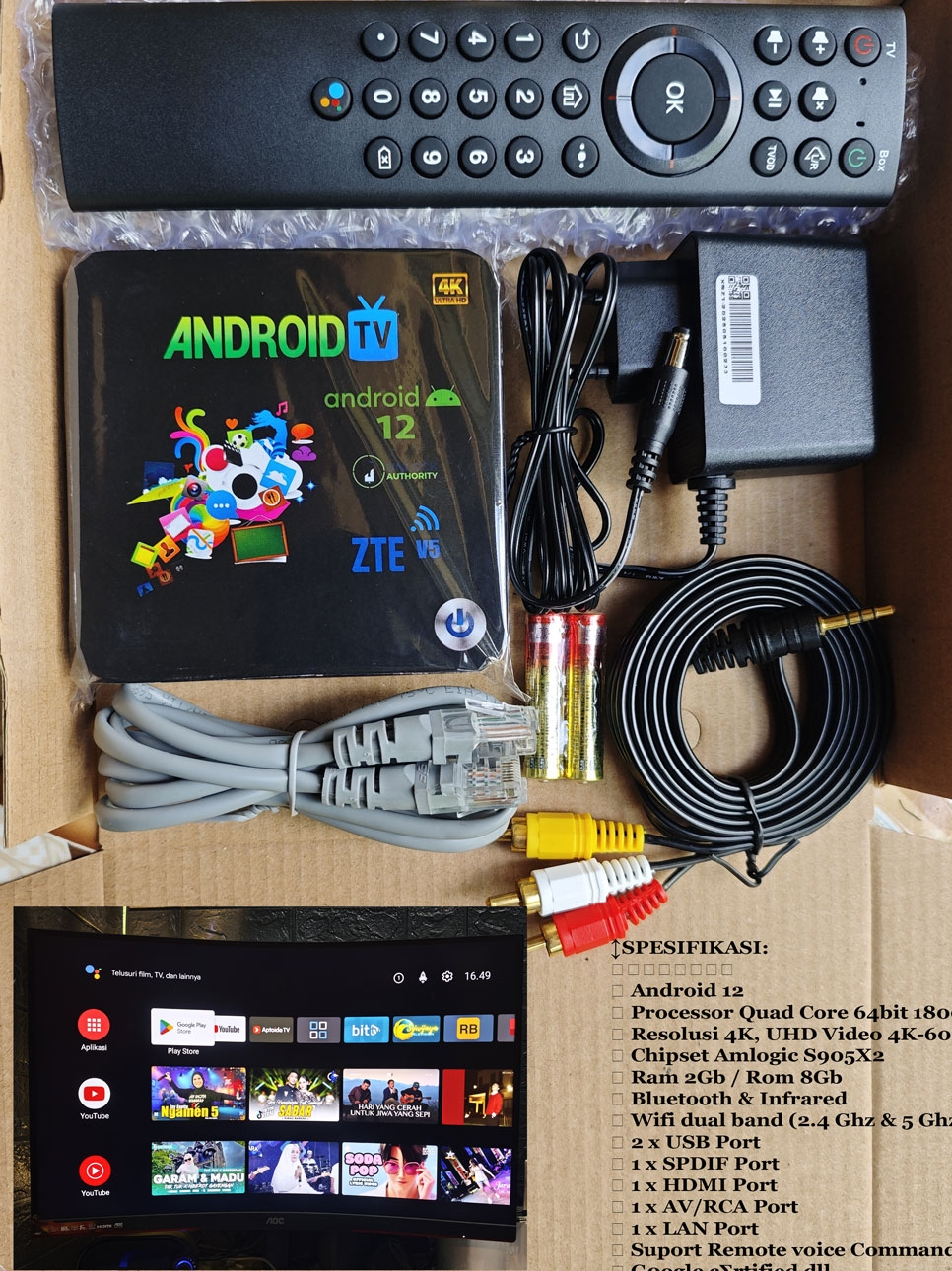 Jual Android TV ZTe-V5 B86OH (Spesifikasi Tertinggi diKelasnya ...