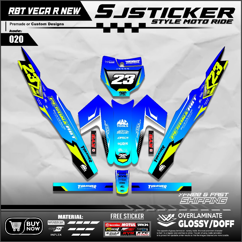 Jual Sticker RBT GLOSSY VEGA R NEW SEMI FULL BODY BEBEK MODIF SUPERMOTO ...