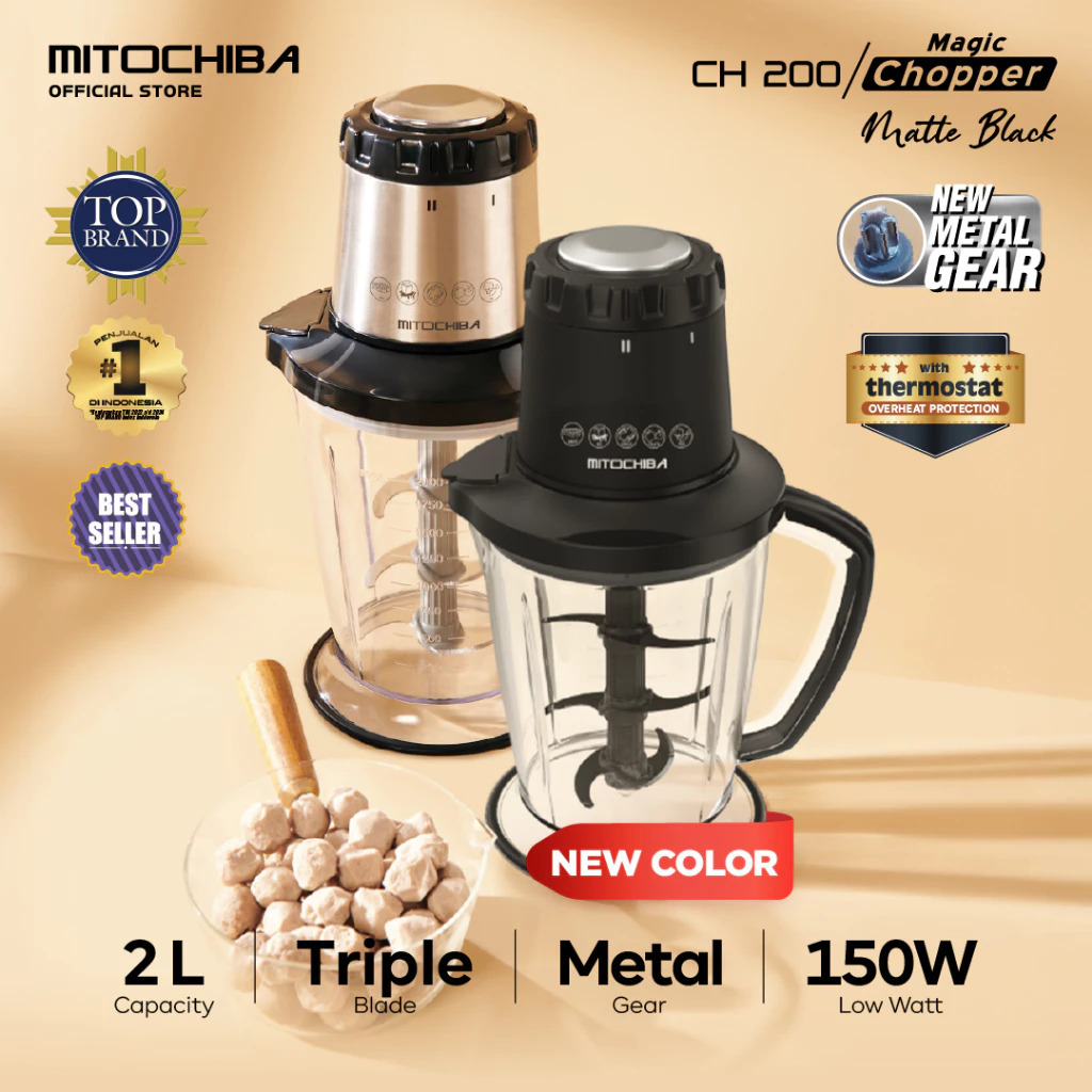 Jual Food Chopper MITOCHIBA CH-200 Magic Chopper Triple Blade 2 Liter ...