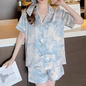 Baju Tidur Wanita Lengan Panjang Satin Premium Set Piyama Wanita Motif Tie Dye Trendi Ala Korea