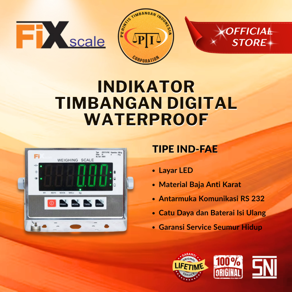 Jual FIX SCALE Indikator Timbangan Tipe FAE Bahan Baja Tahan Air ...