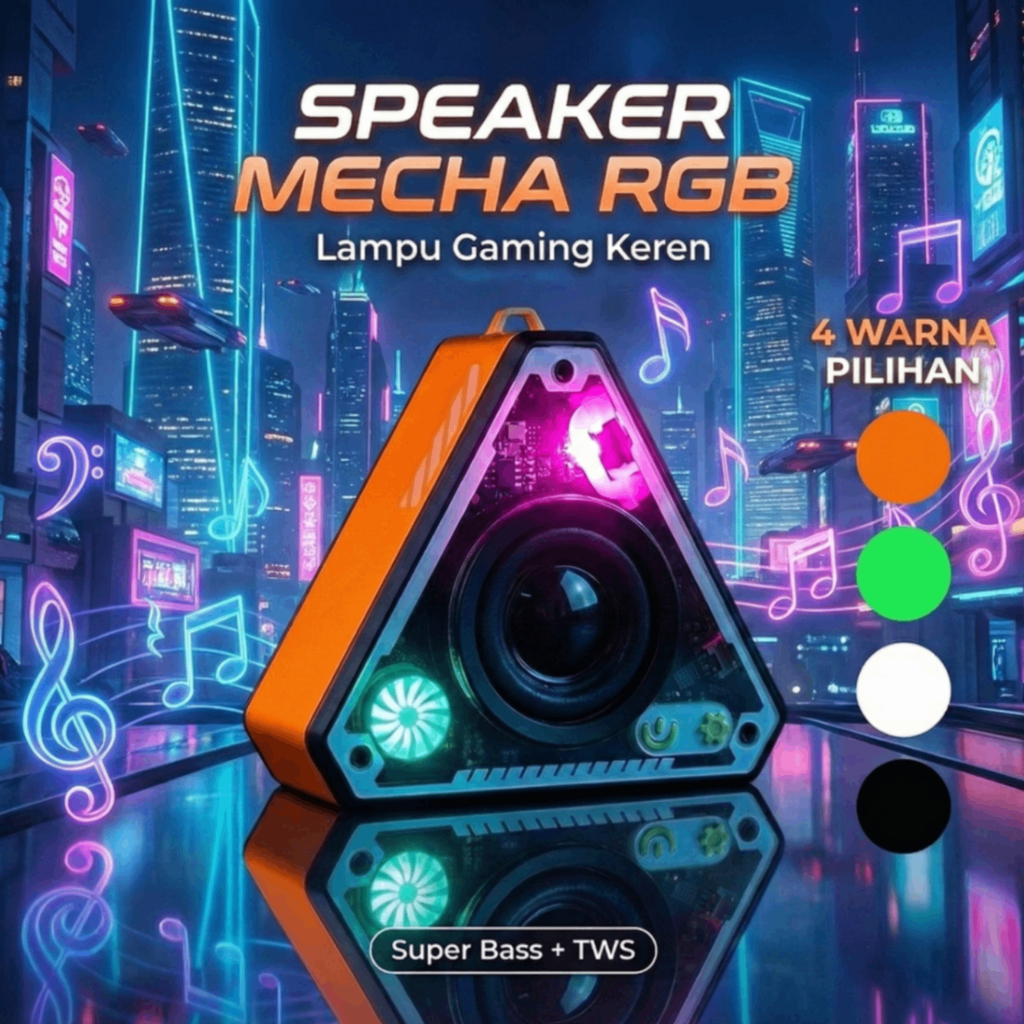 Jual Speaker Portable Segitiga Bluetooth Mini Wireless Subwoofer RGB ...