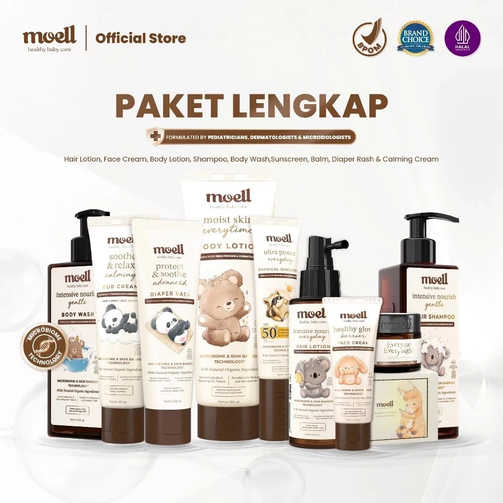 Moell Skincare Bayi & Anak Paket Lengkap BPOM