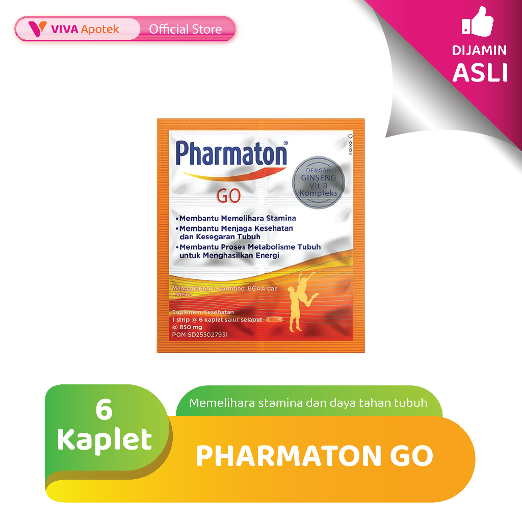 Pharmaton Go untuk Menjaga Stamina Tubuh (6 Kaplet)