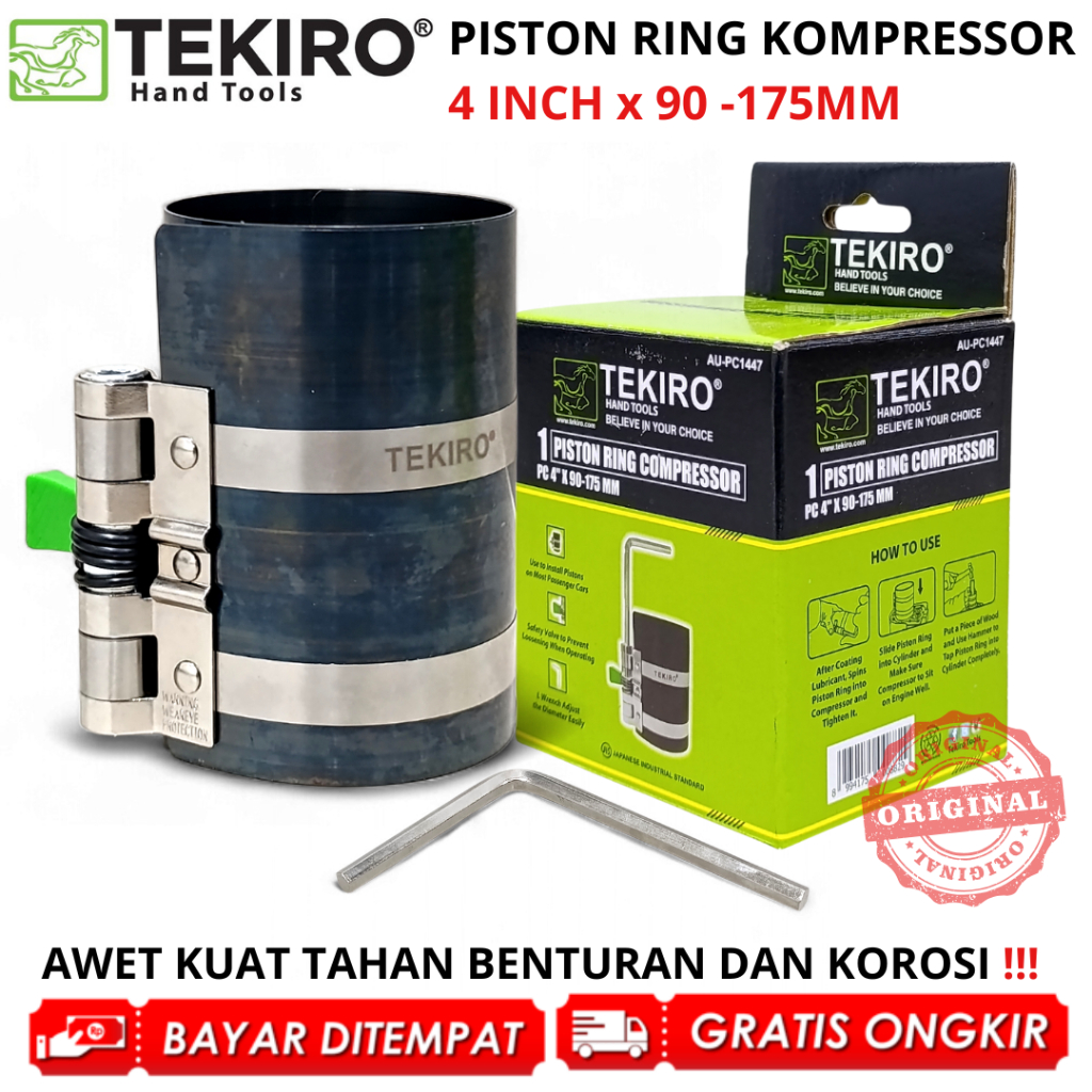 Jual TEKIRO Piston Ring Compressor 4 INCH x 90 - 175mm Alat Bantu ...