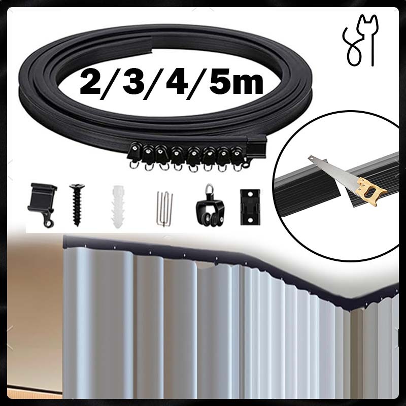 Jual 1 Set Fleksibel Rel Hordeng Jendela Hitam Rel Hordeng Rumah Sakit ...