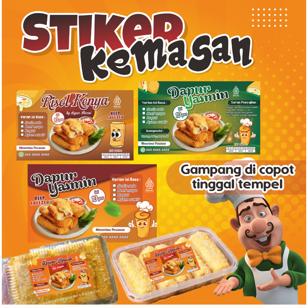 Jual STIKER RISOL, STIKER FROZEN FOOD, STIKER KEMASAN, STIKER JAJANAN ...